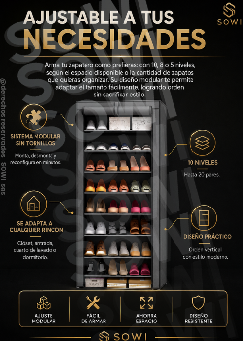 🏠COMBO ZAPATERO DE TELA + CLOSET DESARMABLE DE TELA🏠