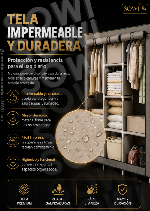 🏠COMBO ZAPATERO + CLOSET  DESARMABLE DE TELA🏠
