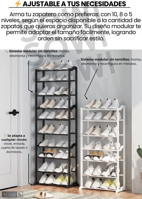📦COMBO PERCHERO MULTIUSOS + ZAPATERO 10 NIVELES – ORDEN TOTAL 📦