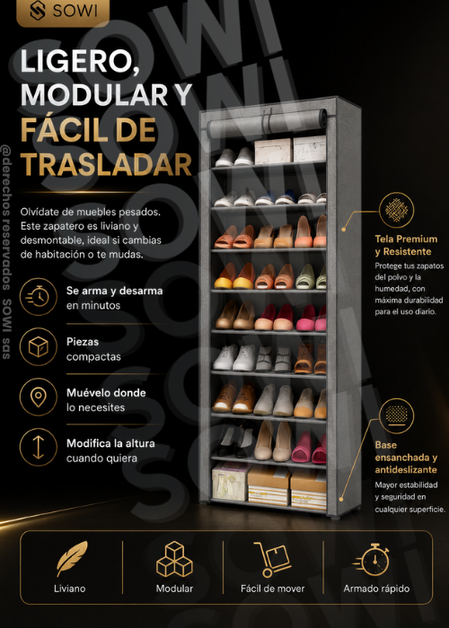 🏠COMBO ZAPATERO DE TELA + CLOSET  DESARMABLE DE TELA🏠
