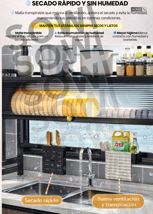 🍽️ ORGANIZADOR COCINA CON TAPA PREMIUM + ACCESORIOS🎁