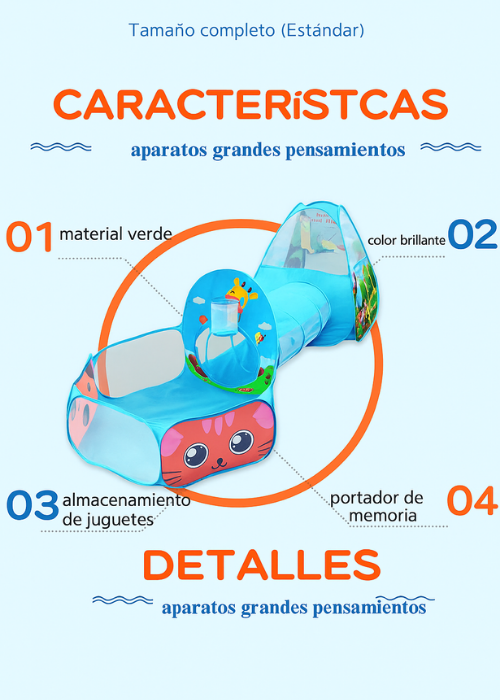 COMBO 3 EN 1: CARPA + TÚNEL + PISCINA 🎁😍