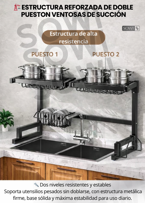 🧼 Escurridor de Platos sobre Lavaplatos+ Accesorios