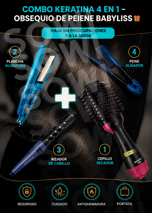 COMBO KERATINA 4 EN 1-OBSEQUIO DE PEINE  BABYLISS 🎁