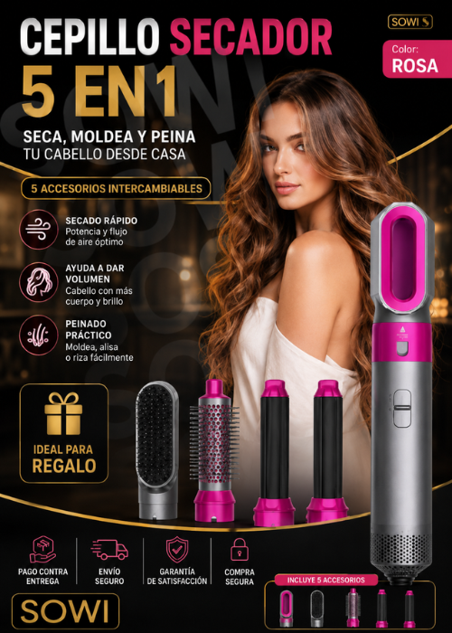 😍Cepillo Secador Multifuncional 5 en 1😍